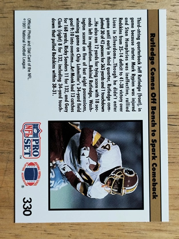 1991 Pro Set #330 Jeff Rutledge REP