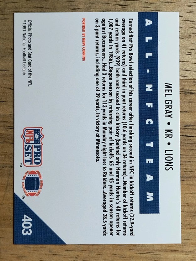 1991 Pro Set #403 Mel Gray NFC