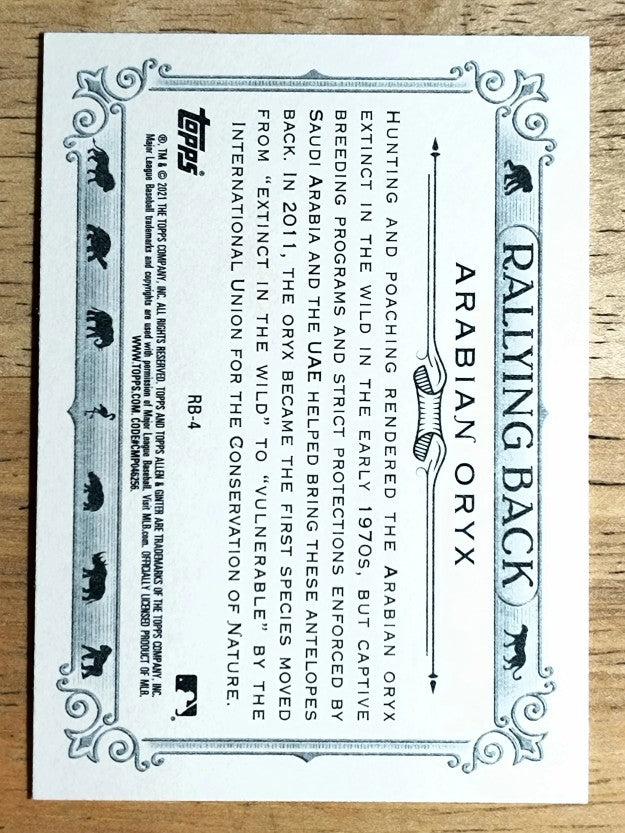 2021 Topps Allen and Ginter Rallying Back #RB4 Arabian Oryx