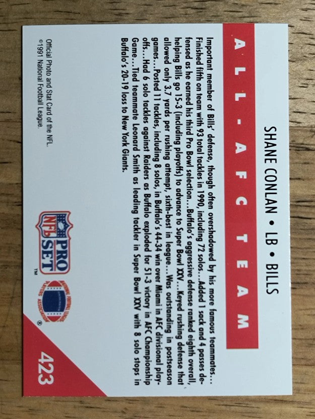 1991 Pro Set #423 Shane Conlan AFC