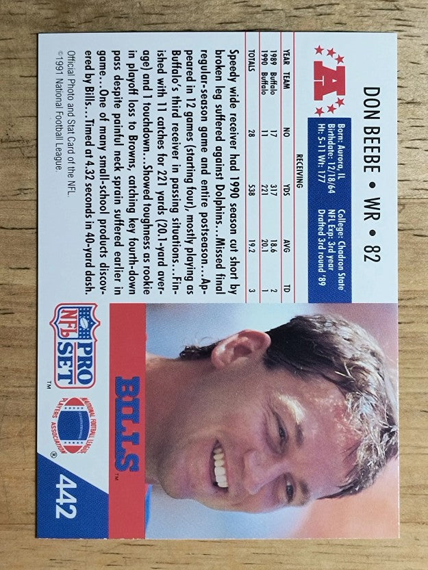 1991 Pro Set #442 Don Beebe