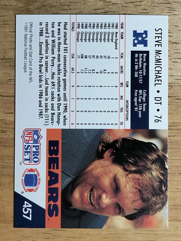 1991 Pro Set #457 Steve McMichael