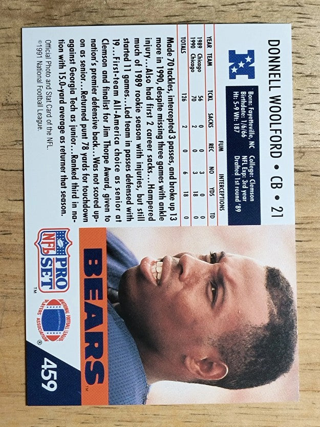 1991 Pro Set #459 Donnell Woolford