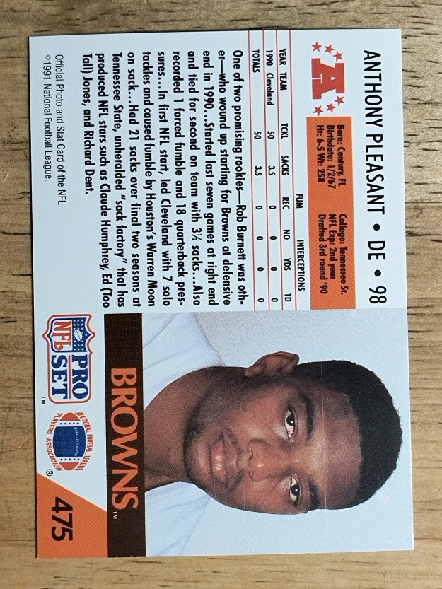 1991 Pro Set #475 Anthony Pleasant