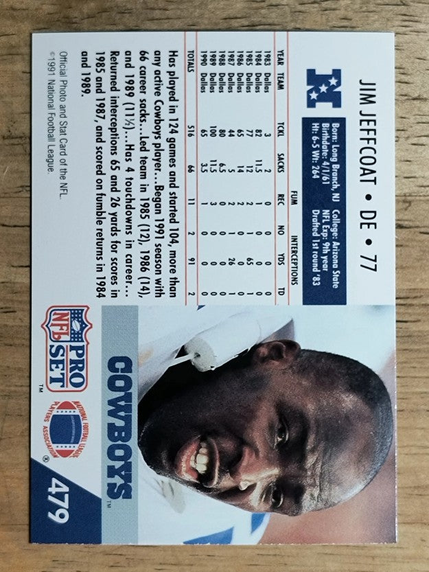 1991 Pro Set #479 Jim Jeffcoat