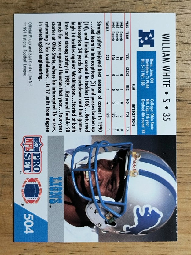 1991 Pro Set #504 William White