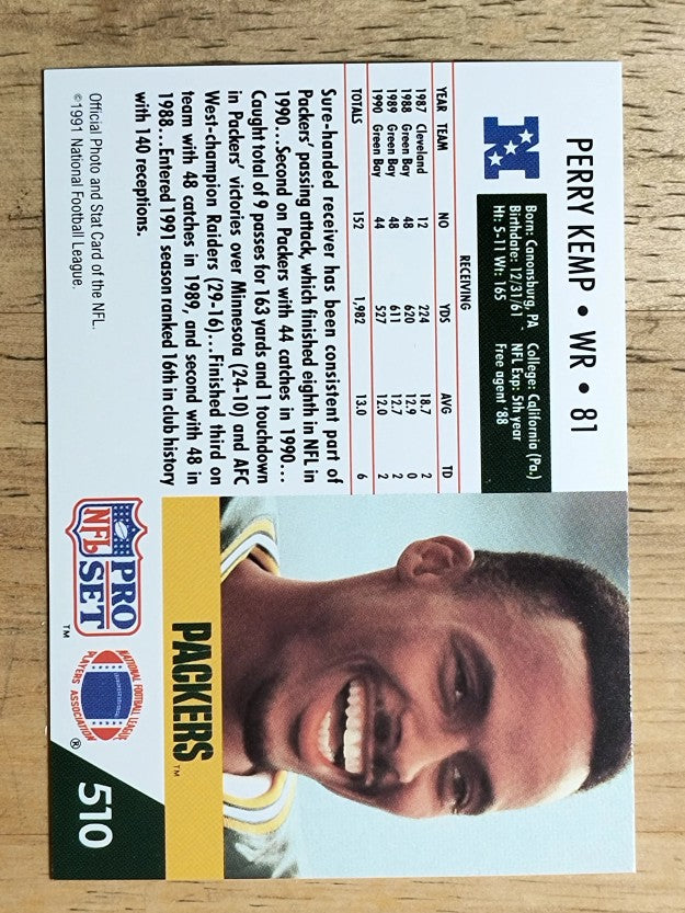 1991 Pro Set #510 Perry Kemp
