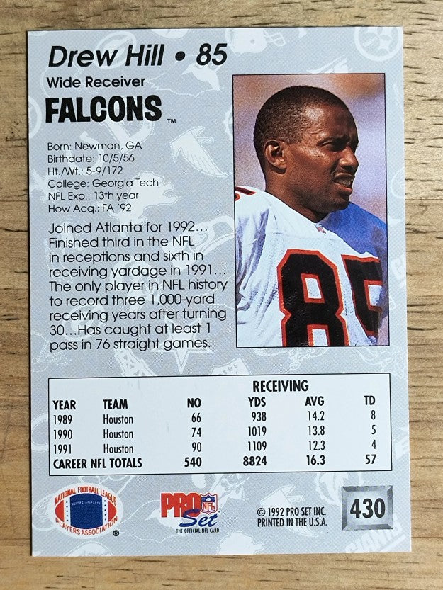 1992 Pro Set #430 Drew Hill