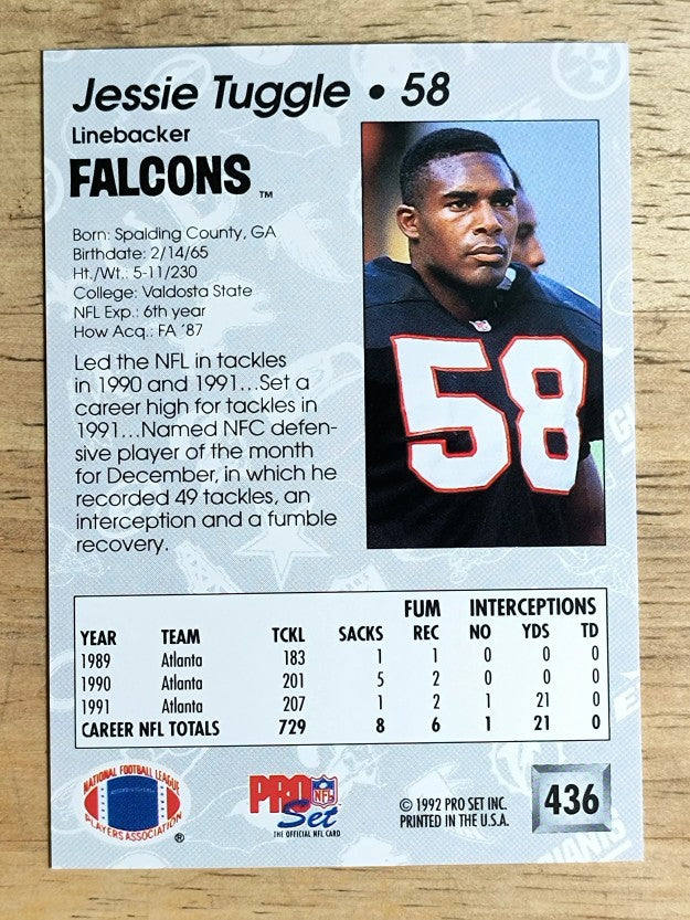 1992 Pro Set #436 Jessie Tuggle