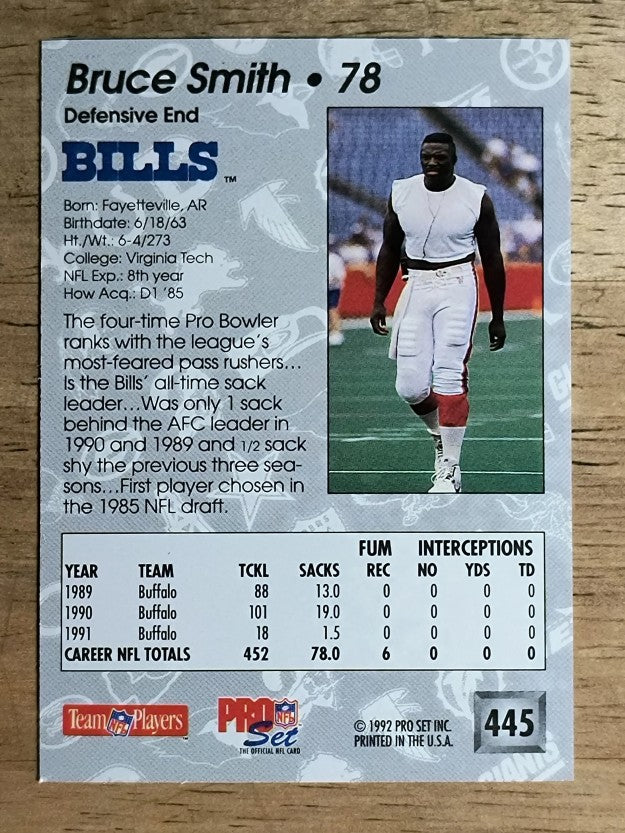 1992 Pro Set #445 Bruce Smith