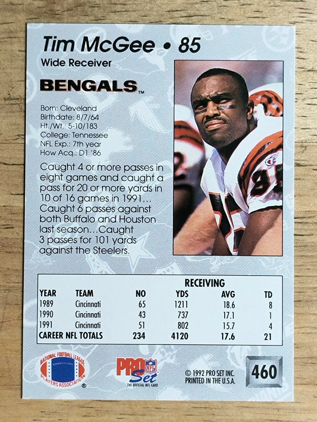 1992 Pro Set #460 Tim McGee