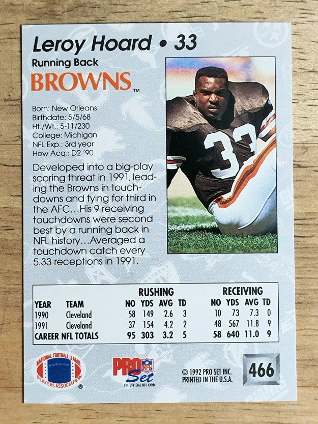 1992 Pro Set #466 Leroy Hoard