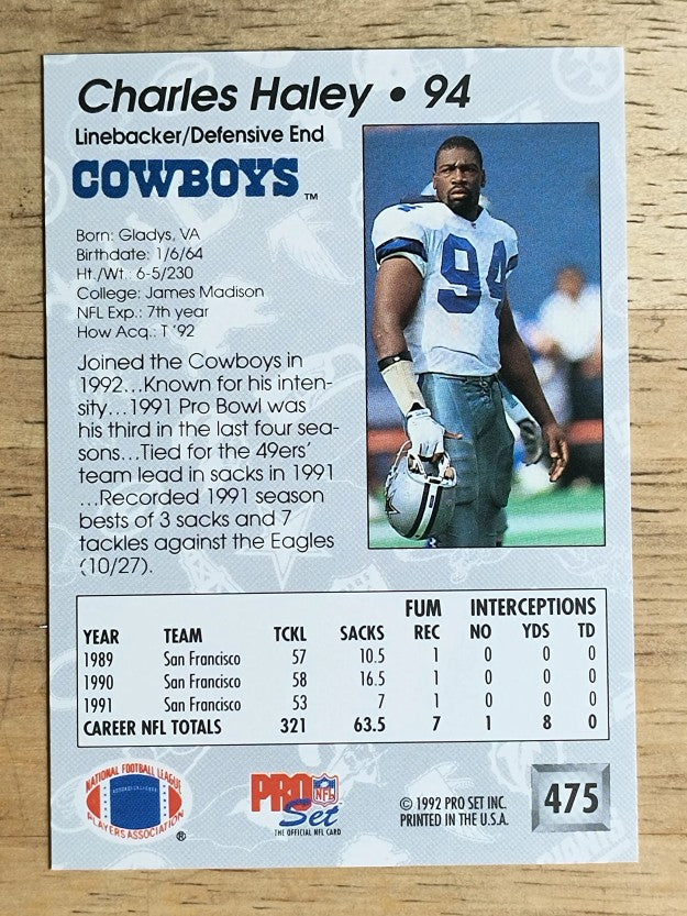 1992 Pro Set #475 Charles Haley