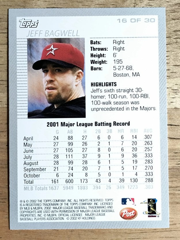 2002 Post #16 Jeff Bagwell