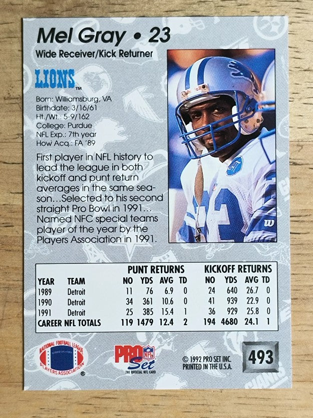 1992 Pro Set #493 Mel Gray