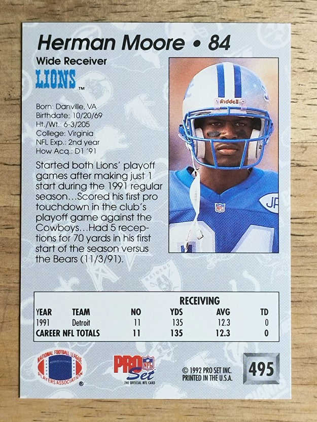 1992 Pro Set #495 Herman Moore