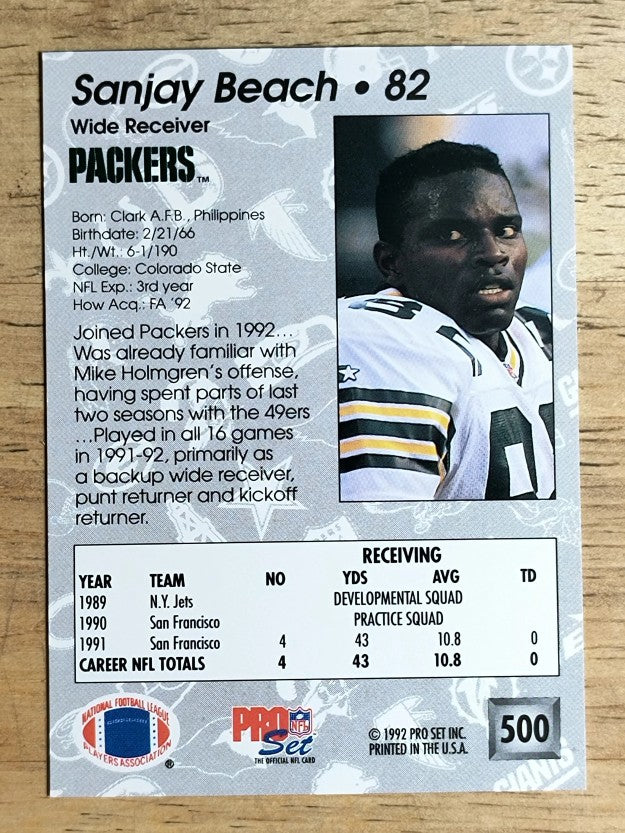 1992 Pro Set #500 Sanjay Beach RC