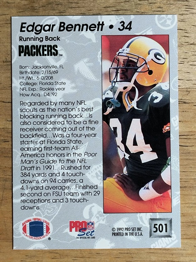 1992 Pro Set #501 Edgar Bennett RC