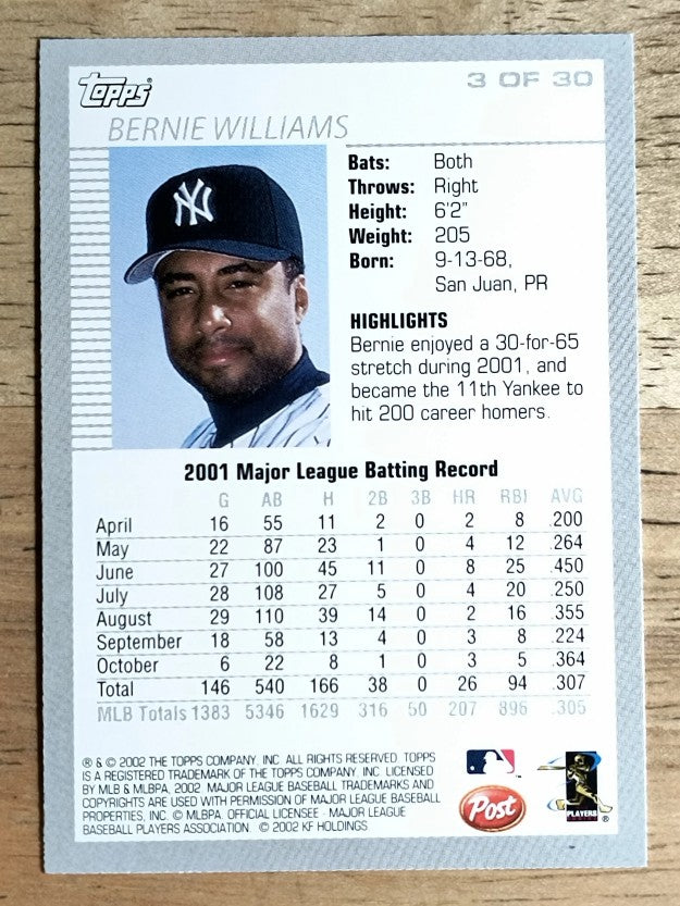 2002 Post #3 Bernie Williams