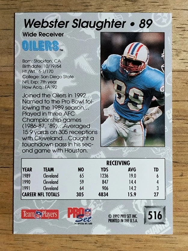 1992 Pro Set #516 Webster Slaughter