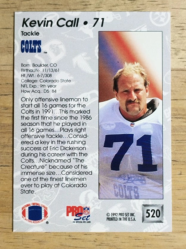 1992 Pro Set #520 Kevin Call