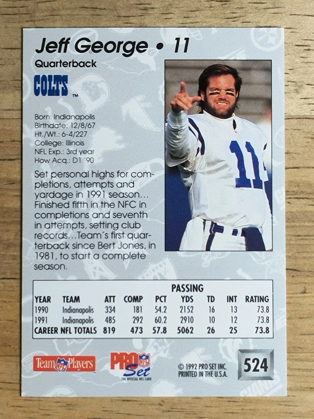 1992 Pro Set #524 Jeff George