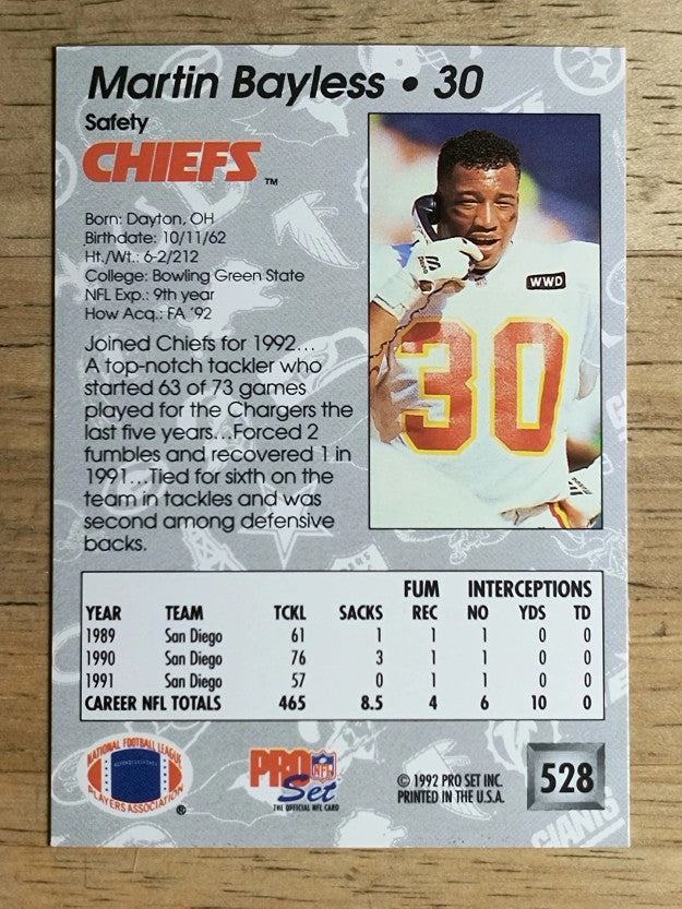 1992 Pro Set #528 Martin Bayless