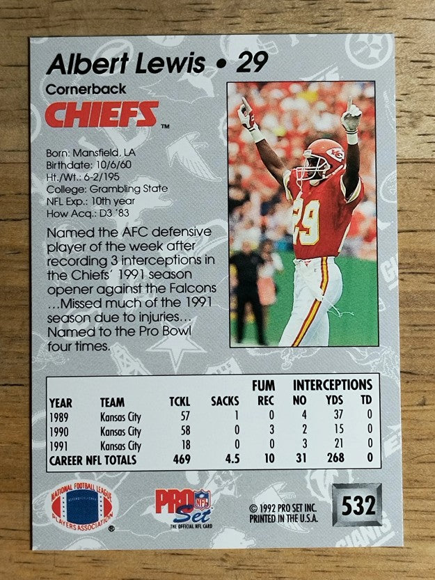 1992 Pro Set #532 Albert Lewis