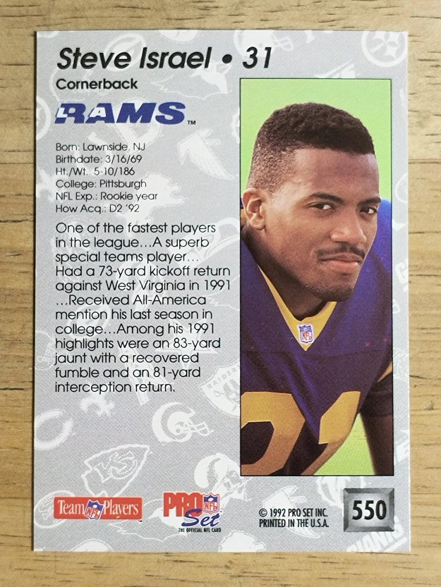 1992 Pro Set #550 Steve Israel RC