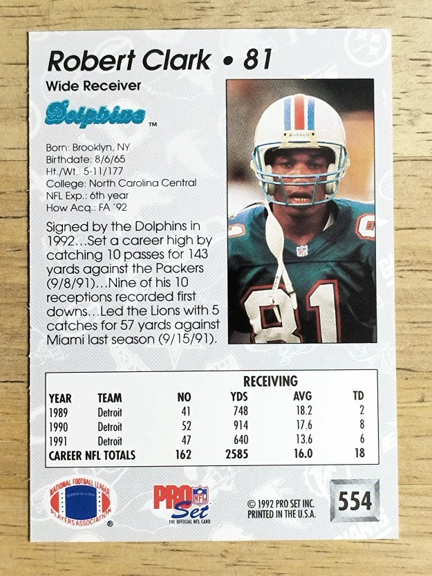 1992 Pro Set #554 Robert Clark