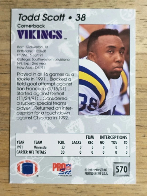 1992 Pro Set #570 Todd Scott