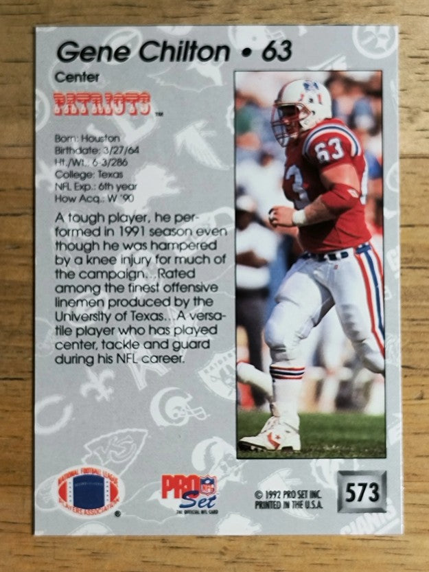1992 Pro Set #573 Gene Chilton RC
