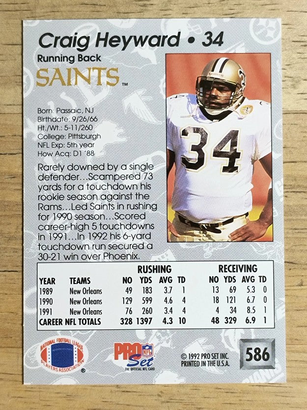 1992 Pro Set #586 Craig Heyward