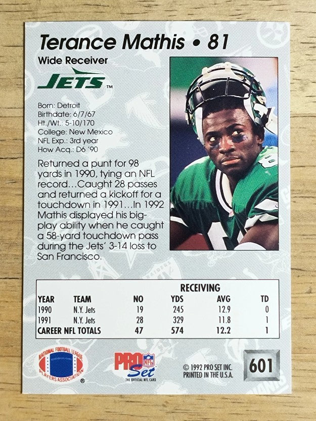 1992 Pro Set #601 Terance Mathis