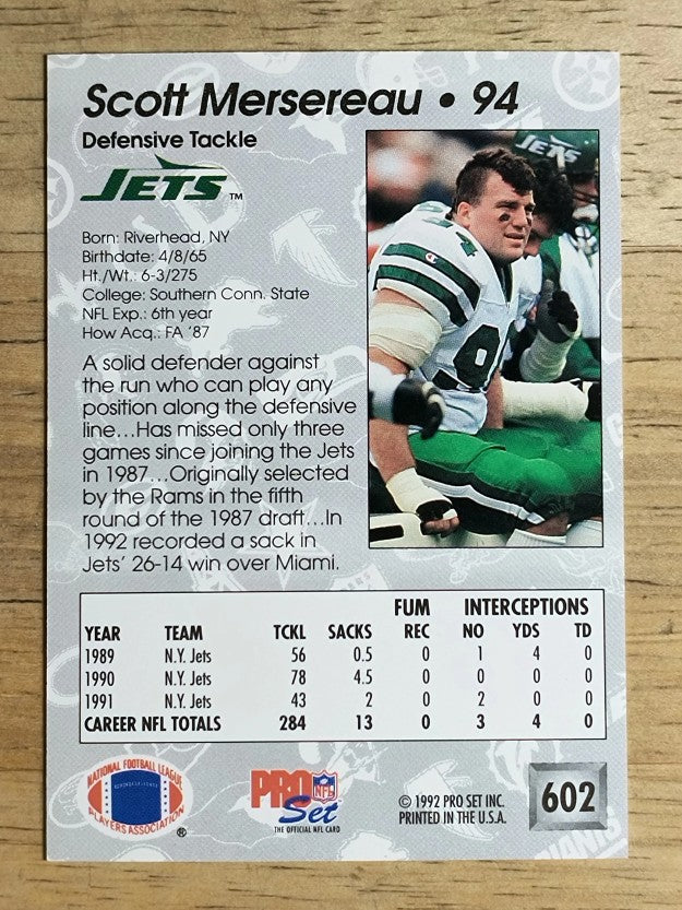 1992 Pro Set #602 Scott Mersereau