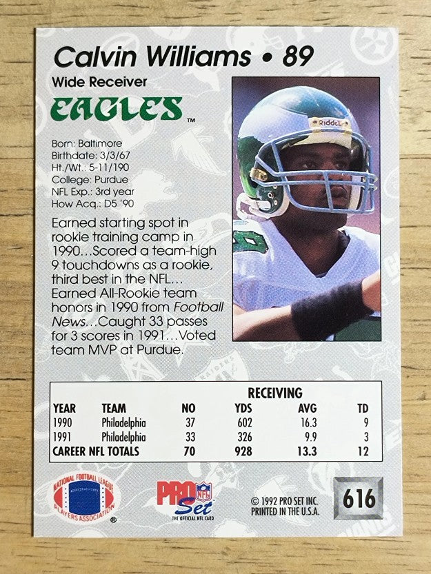 1992 Pro Set #616 Calvin Williams