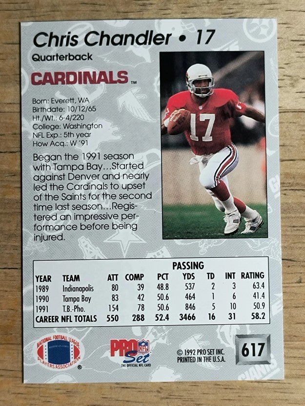 1992 Pro Set #617 Chris Chandler