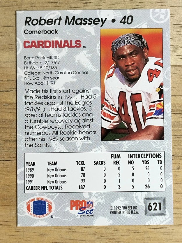 1992 Pro Set #621 Robert Massey