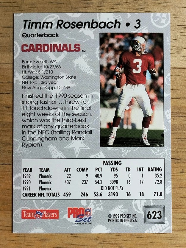 1992 Pro Set #623 Timm Rosenbach