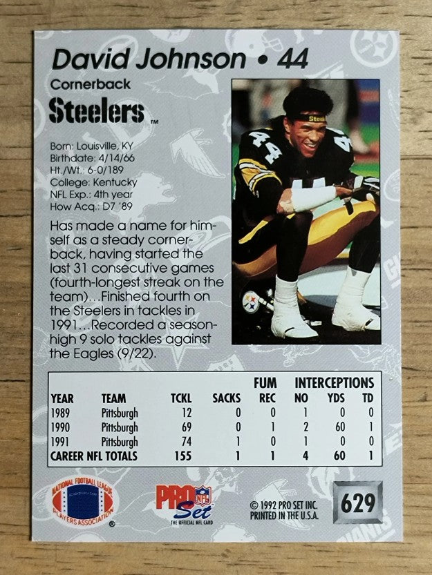 1992 Pro Set #629 D.J. Johnson