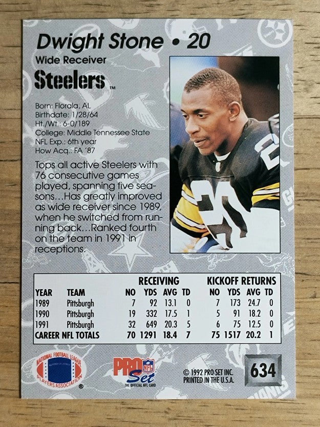 1992 Pro Set #634 Dwight Stone