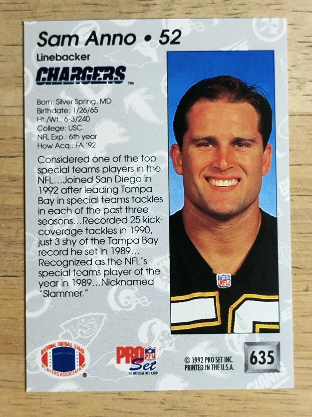 1992 Pro Set #635 Sam Anno RC