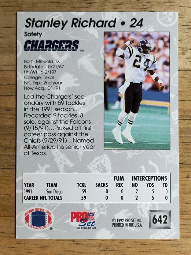 1992 Pro Set #642 Stanley Richard