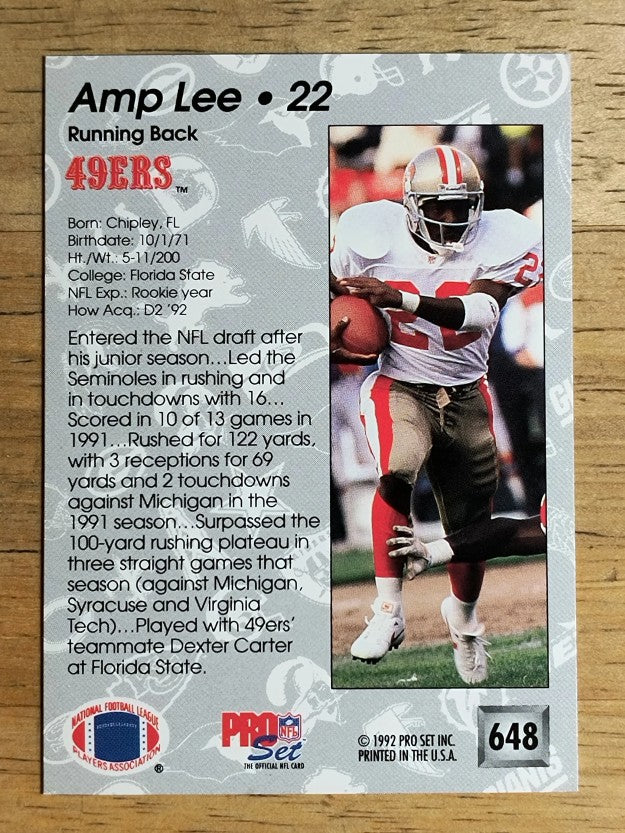 1992 Pro Set #648 Amp Lee