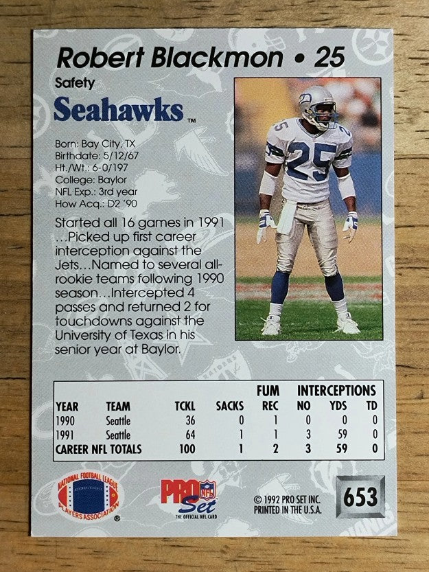 1992 Pro Set #653 Robert Blackmon