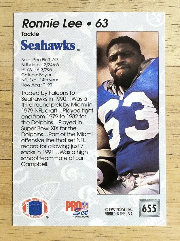 1992 Pro Set #655 Ronnie Lee RC
