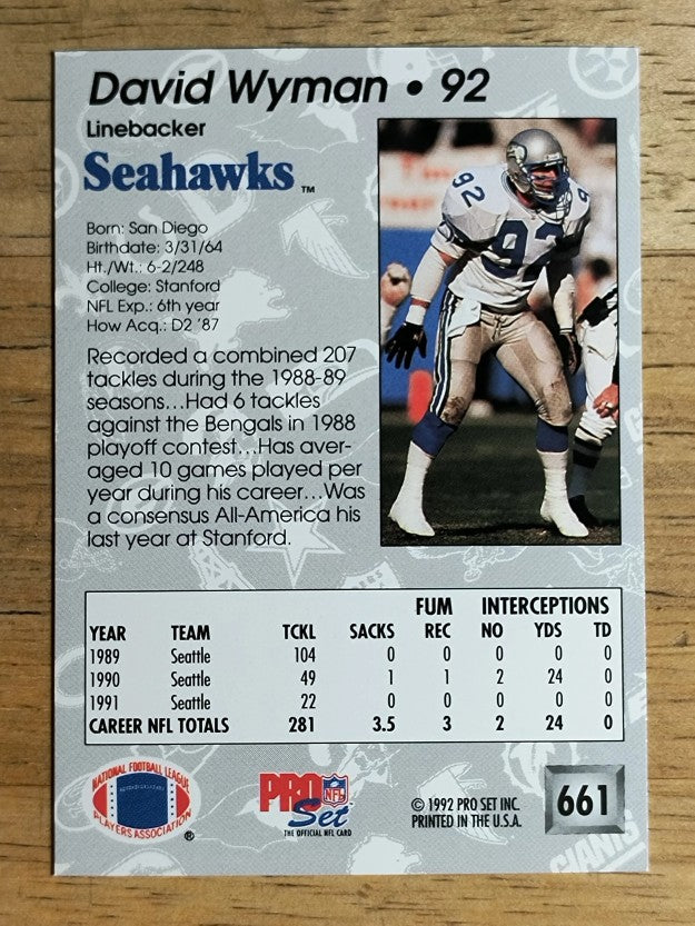 1992 Pro Set #661 David Wyman