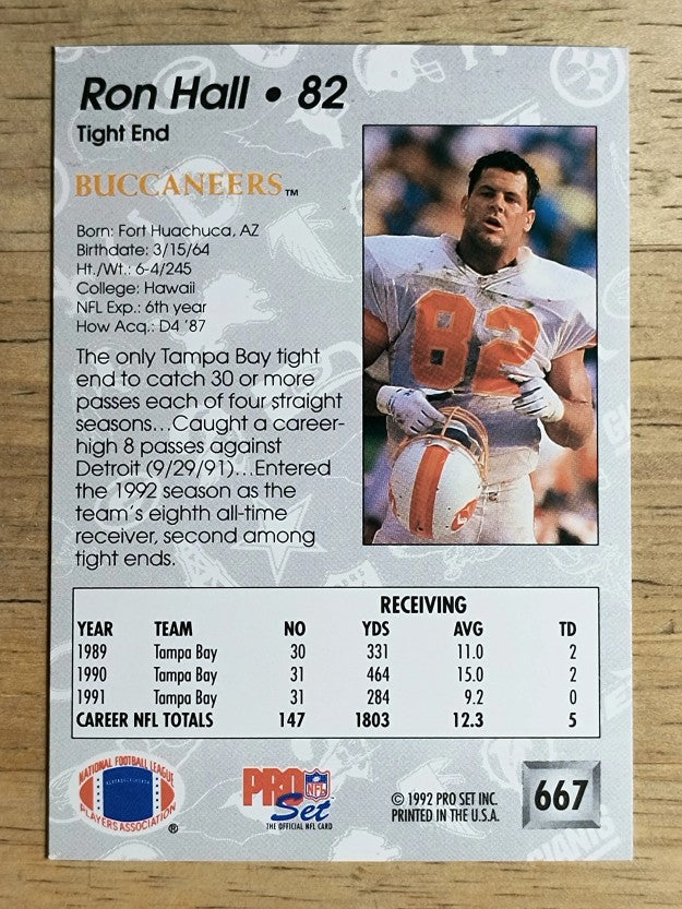1992 Pro Set #667 Ron Hall