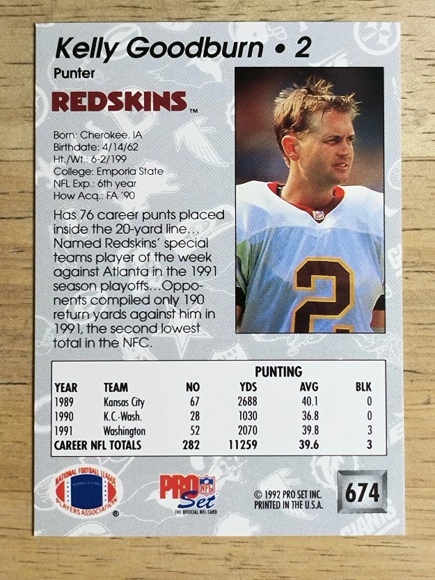 1992 Pro Set #674 Kelly Goodburn