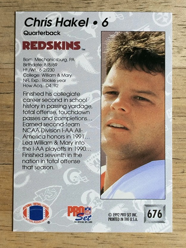 1992 Pro Set #676 Chris Hakel RC